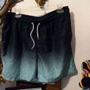 Gradient Black and Green Men's Swim Shorts, Truncks